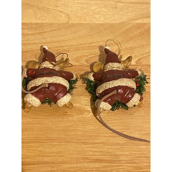 Set of 2 Vintage Kurt Adler Santa Mouse Christmas Tree Ornaments With Garland - Picture 4 of 8